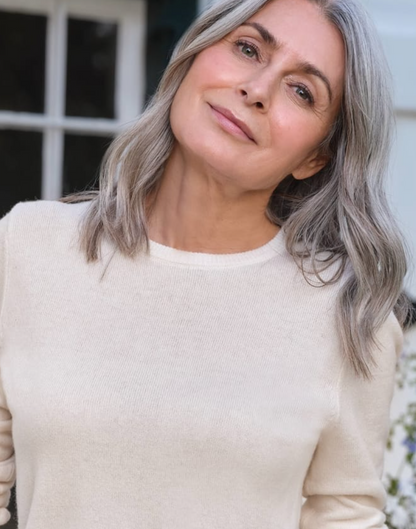 Woolovers Cashmere Merino Crew Neck Knitted Jumper Pink