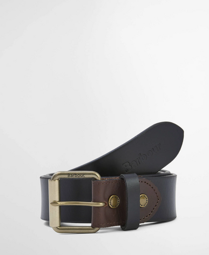 Contrast Olive & Brown Leather Belt