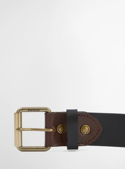 Contrast Olive & Brown Leather Belt
