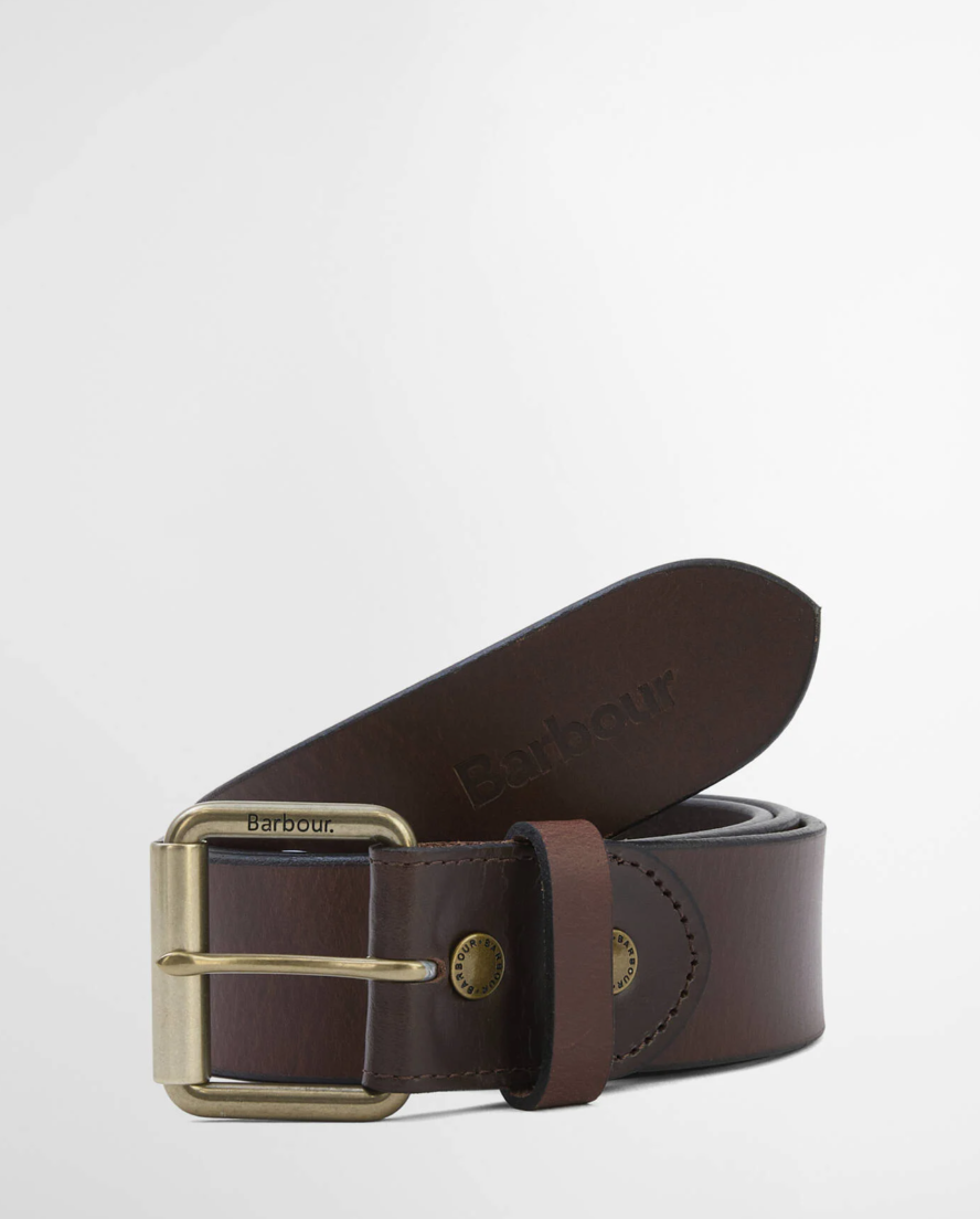 Contrast Brown & Black Leather Belt