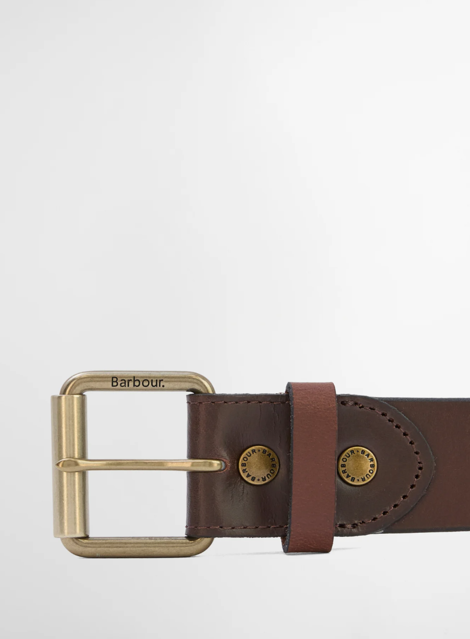 Contrast Brown & Black Leather Belt