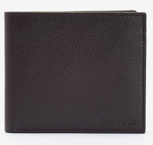 Barbour Amble Leather Billfold Wallet Brown