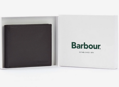 Barbour Amble Leather Billfold Wallet Brown