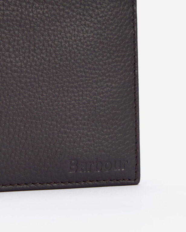 Barbour Amble Leather Billfold Wallet Brown