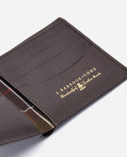 Barbour Amble Leather Billfold Wallet Brown