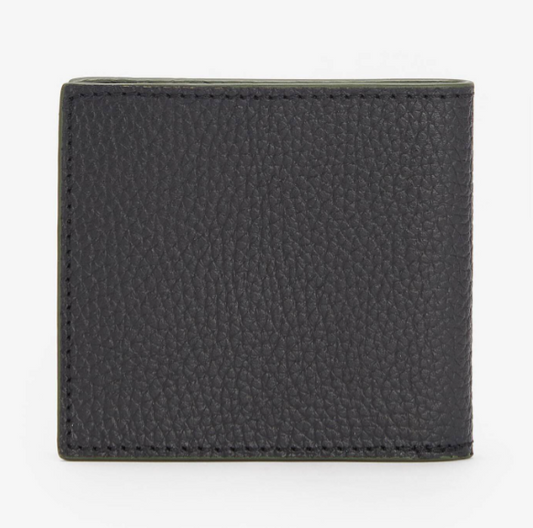 Barbour Grain Leather Billfold Wallet Black