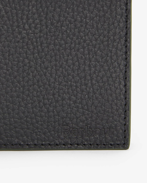 Barbour Grain Leather Billfold Wallet Brown