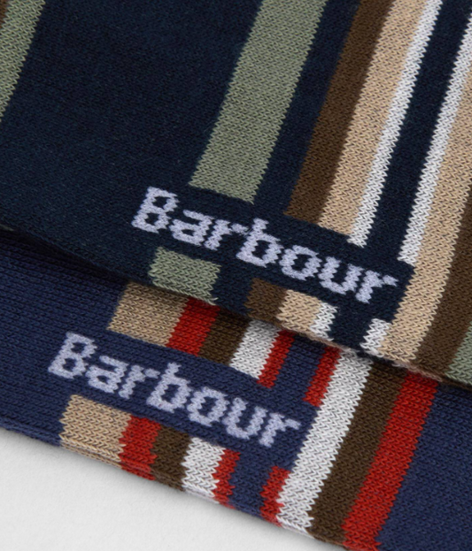 Barbour Summer Stripe 2 Pack Socks Navy