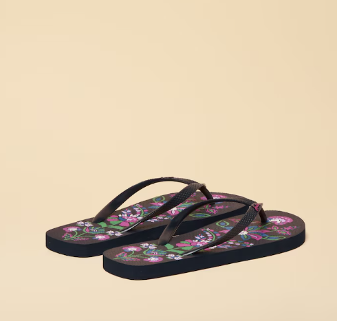Joules Sandy Floral Printed Flip Flops Navy
