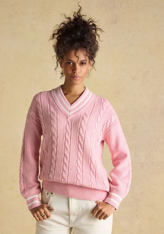Joules Dibly Cable Knit Cricket Cotton Jumper