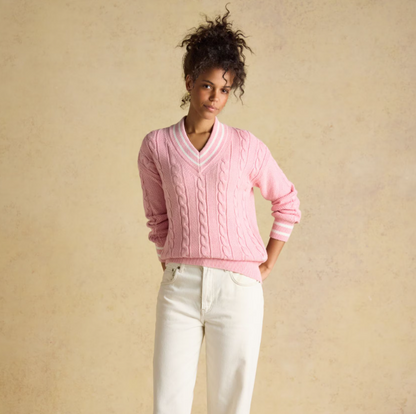 Joules Dibly Cable Knit Cricket Cotton Jumper