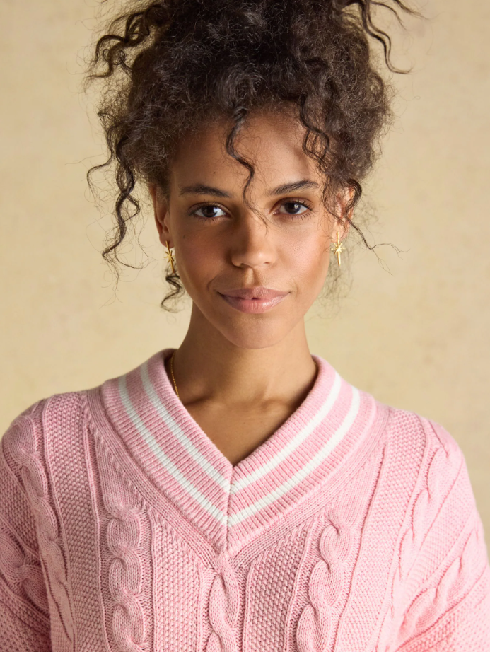 Joules Dibly Cable Knit Cricket Cotton Jumper