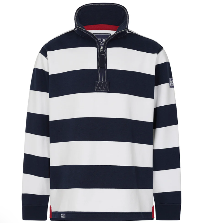 Men's 1/4 Zip Marine Striped Sweatshirt