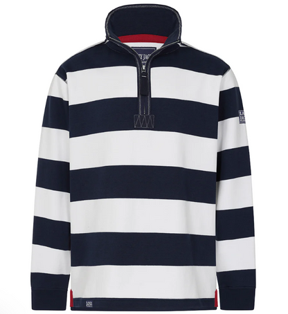 Men's 1/4 Zip Marine Striped Sweatshirt