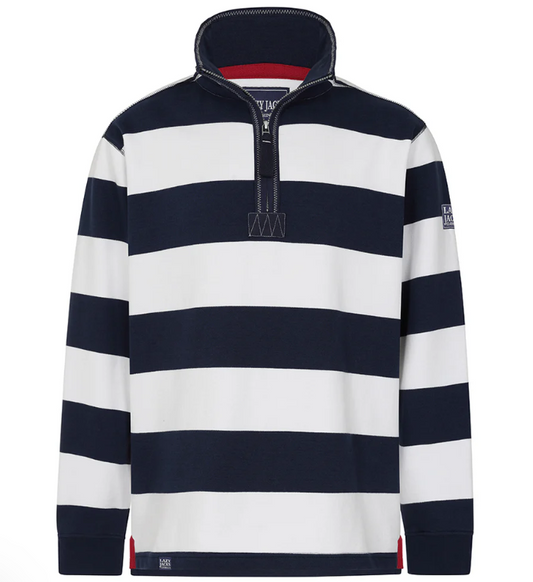 Men's 1/4 Zip Marine Striped Sweatshirt