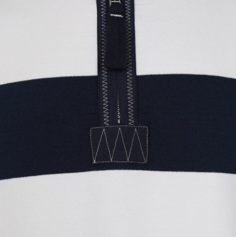 Men's 1/4 Zip Marine Striped Sweatshirt