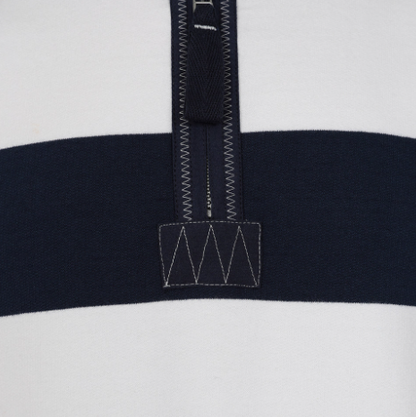 Men's 1/4 Zip Marine Striped Sweatshirt
