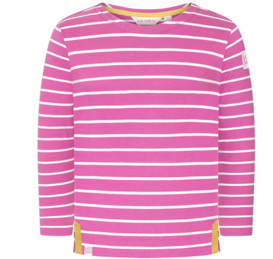 Children's Raspberry Striped Breton Top