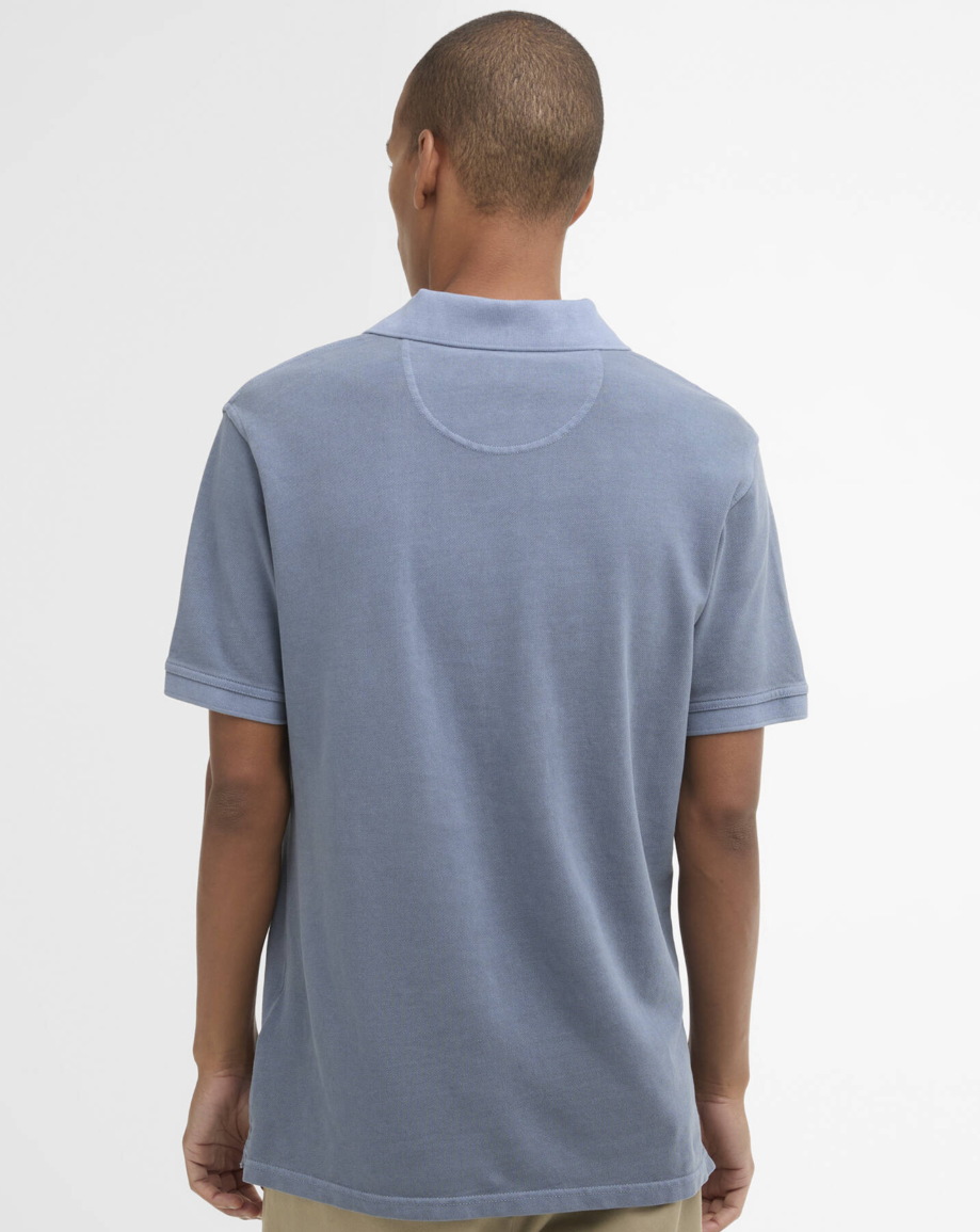 Barbour Washed Tartan Tailored Pique Polo Shirt Washed Blue