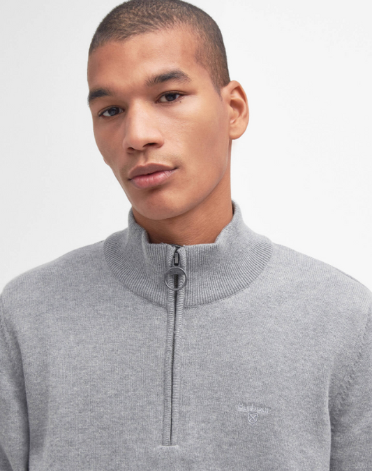 Barbour Quarter-Zip Jumper Grey Marl