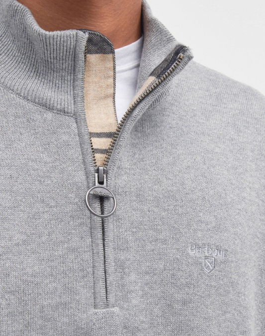 Barbour Quarter-Zip Jumper Grey Marl