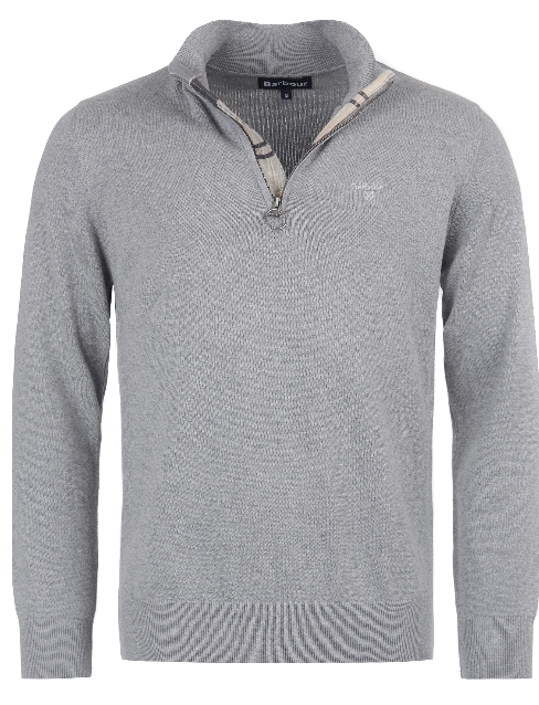 Barbour Quarter-Zip Jumper Grey Marl