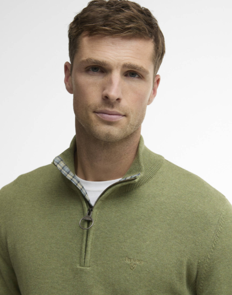 Barbour Quarter-Zip Jumper Laurel Green