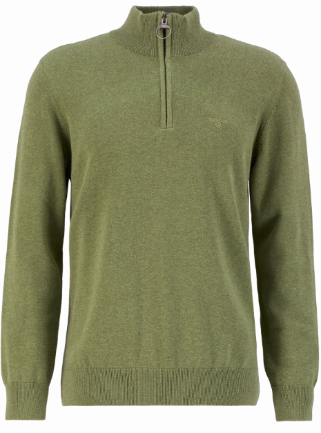 Barbour Quarter-Zip Jumper Laurel Green