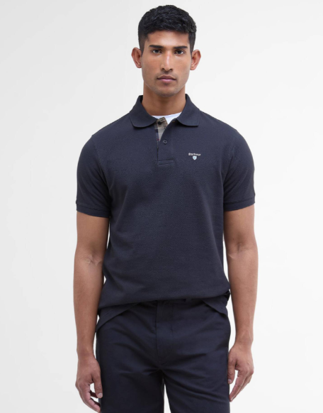 Barbour Tartan Pique Polo Shirt Dress Navy