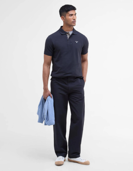 Barbour Tartan Pique Polo Shirt Dress Navy