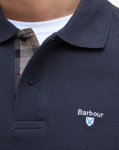 Barbour Tartan Pique Polo Shirt Dress Navy