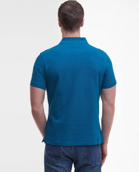 Barbour Tartan Pique Polo Shirt Lyons Blue
