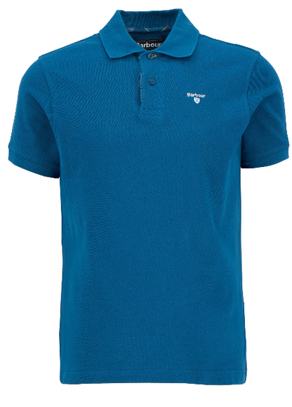 Barbour Tartan Pique Polo Shirt Lyons Blue