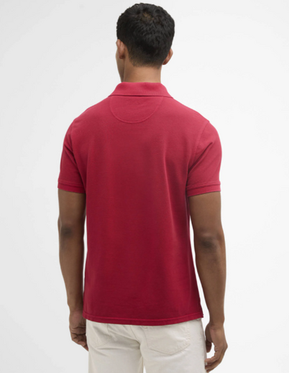 Barbour Washed Tartan Tailored Pique Polo Shirt Washed Red