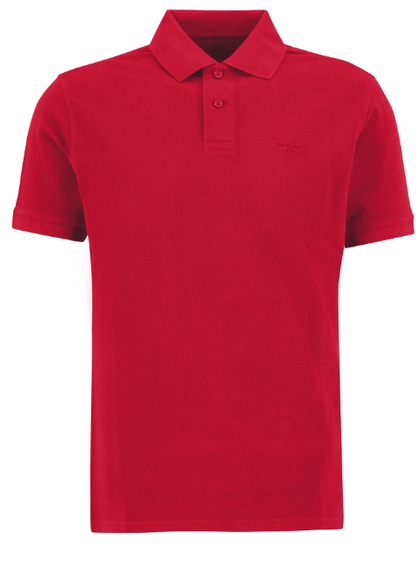 Barbour Washed Tartan Tailored Pique Polo Shirt Washed Red