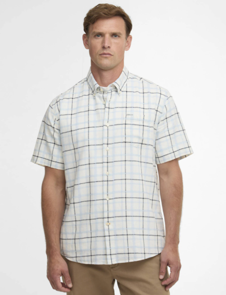 Barbour Glover Regular Fit Short-Sleeved Shirt Heritage Blue
