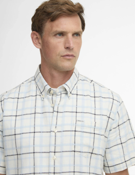 Barbour Glover Regular Fit Short-Sleeved Shirt Heritage Blue