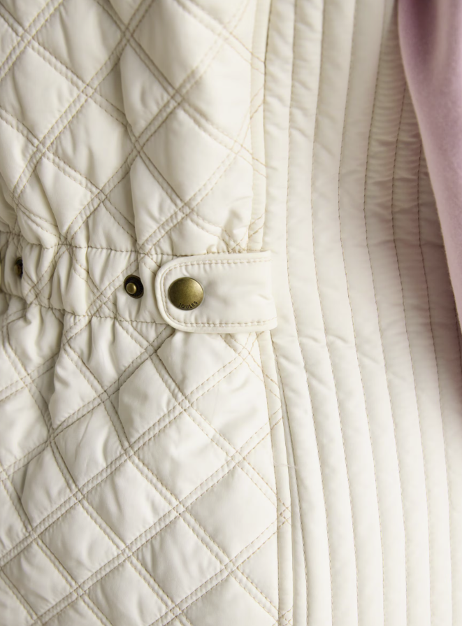 Joules Minx Showerproof Diamond Quilted Gilet Cream