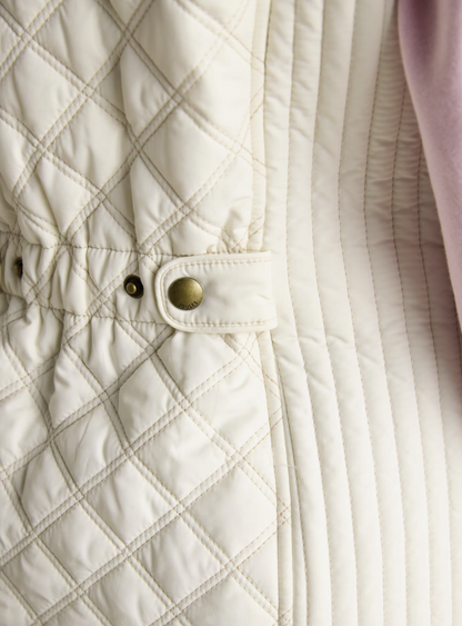 Joules Minx Showerproof Diamond Quilted Gilet Cream