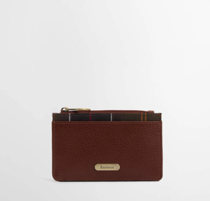 Barbour Alder Leather Card Holder Brown