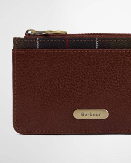 Barbour Alder Leather Card Holder Brown