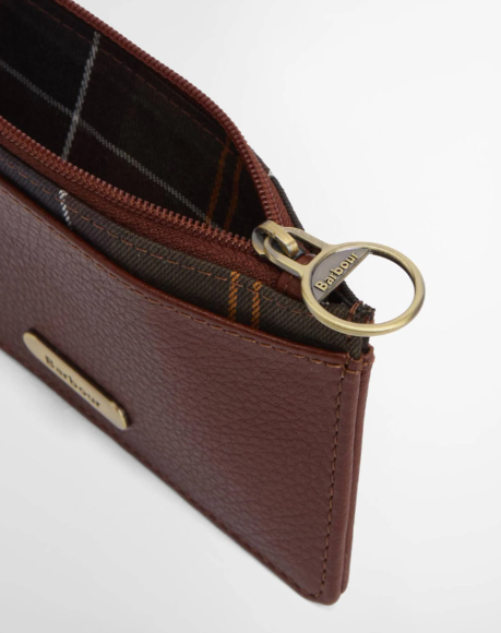 Barbour Alder Leather Card Holder Brown