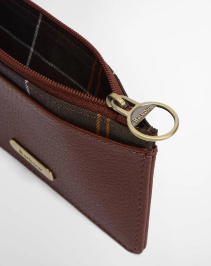Barbour Alder Leather Card Holder Brown