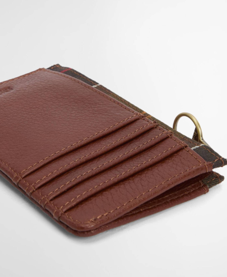 Barbour Alder Leather Card Holder Brown