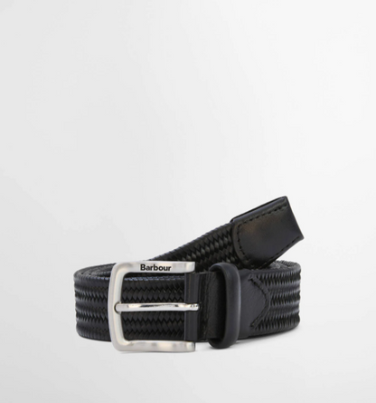 Barbour Stretch Leather Belt Black