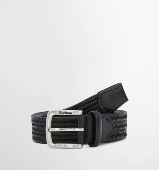Stretch Black Leather Belt