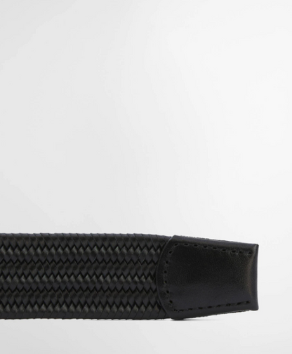 Barbour Stretch Leather Belt Black
