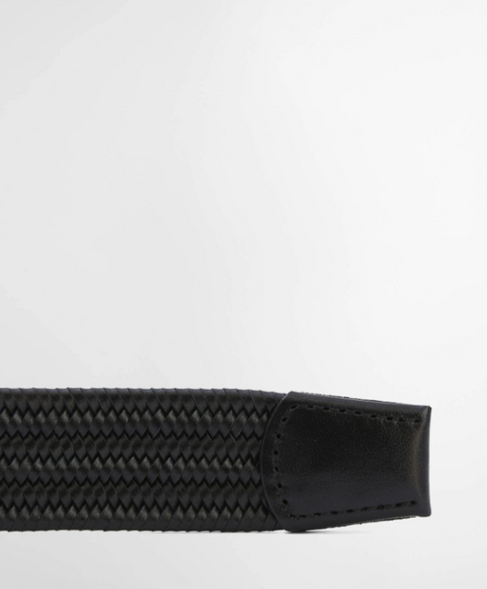 Stretch Black Leather Belt