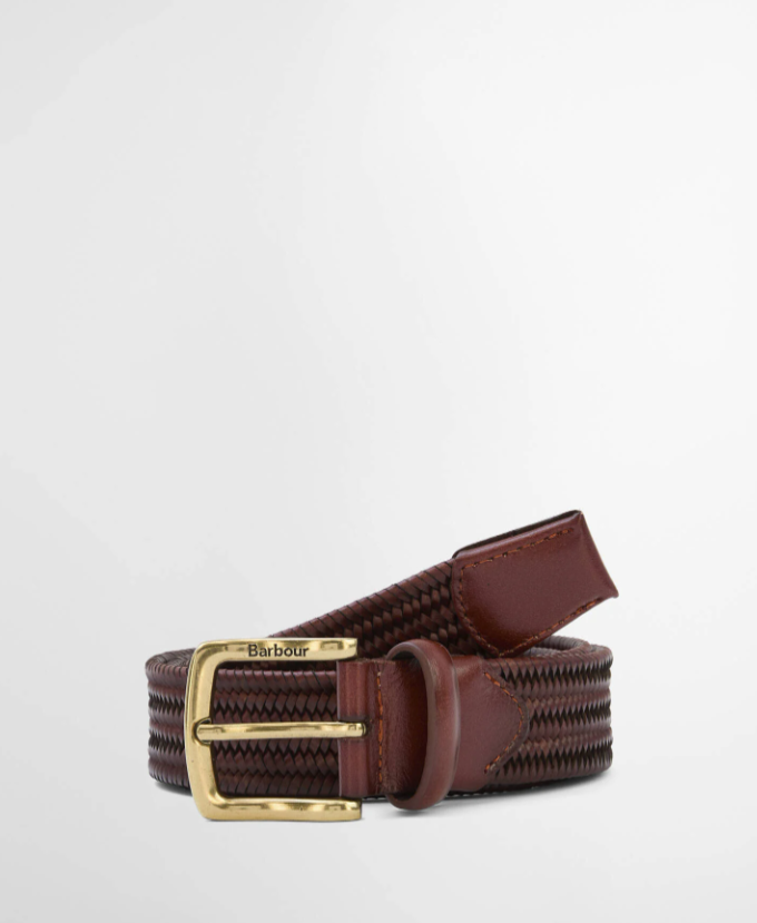 Barbour Stretch Leather Belt Brown
