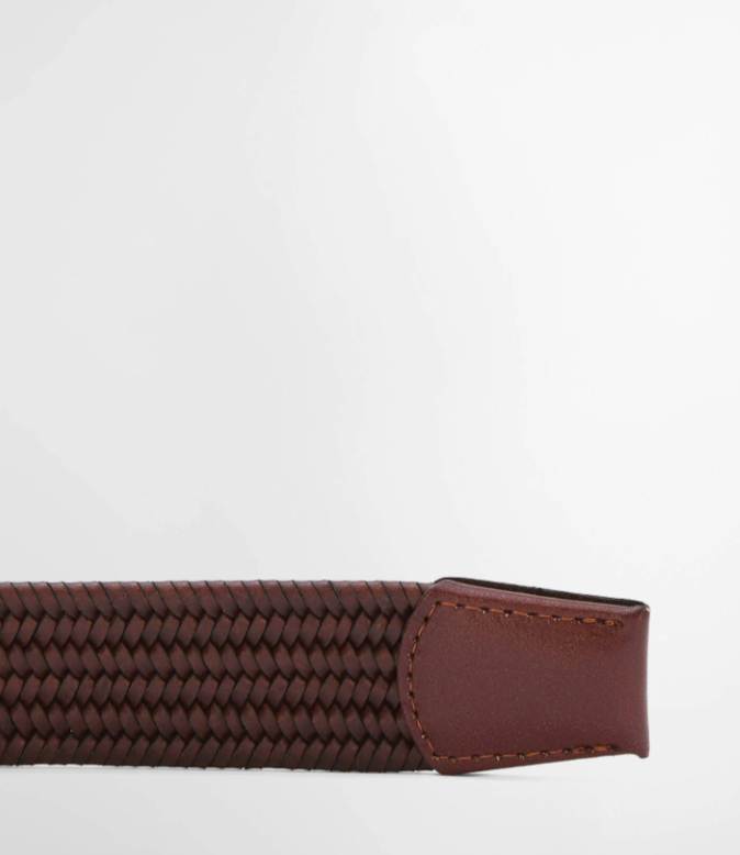 Barbour Stretch Leather Belt Brown